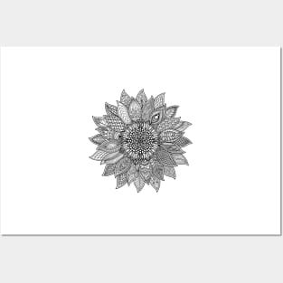 Sunflower Mandala Posters and Art